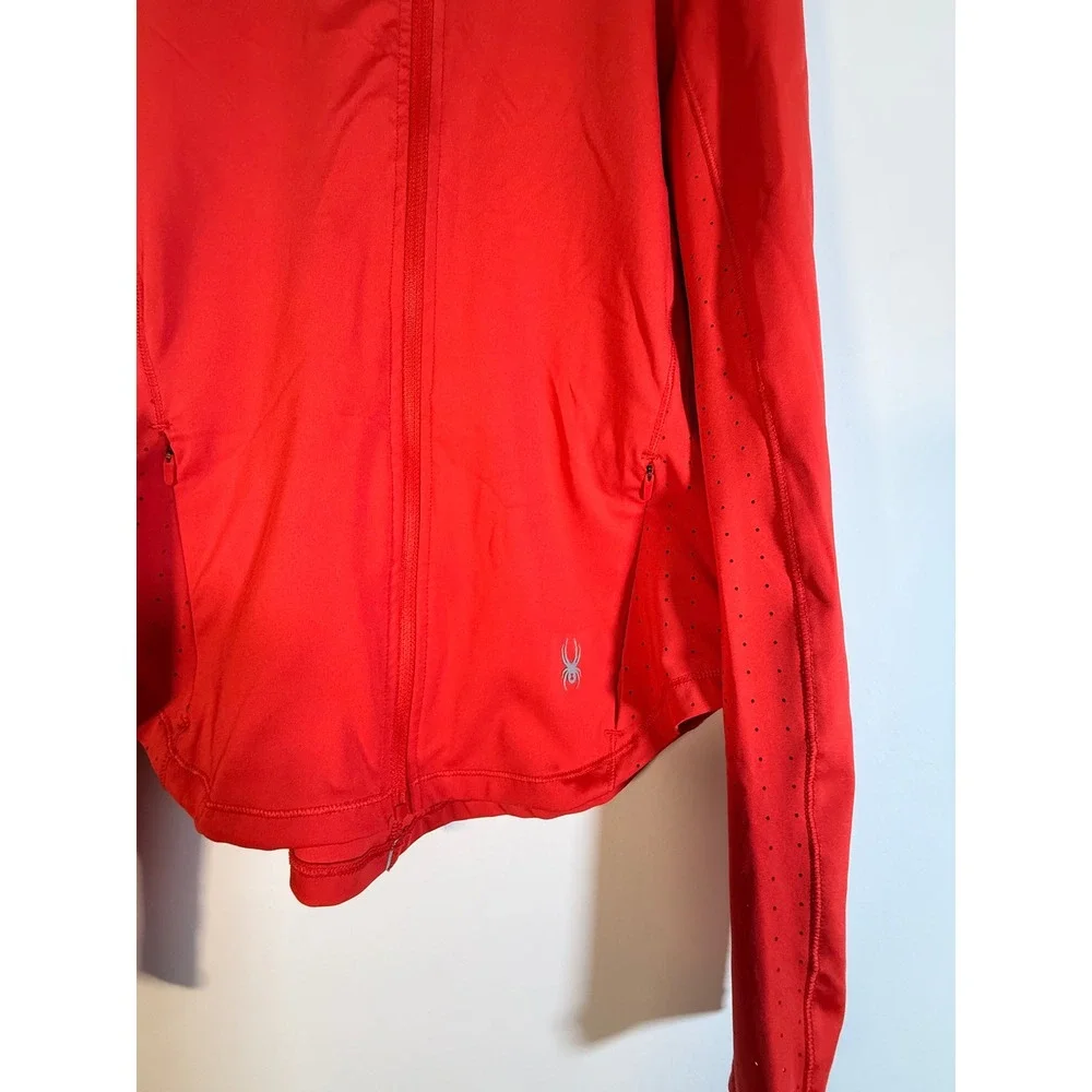 Spyder Active Womens Red Full Zip Performance Jacket SP888R Reflective Small NWT